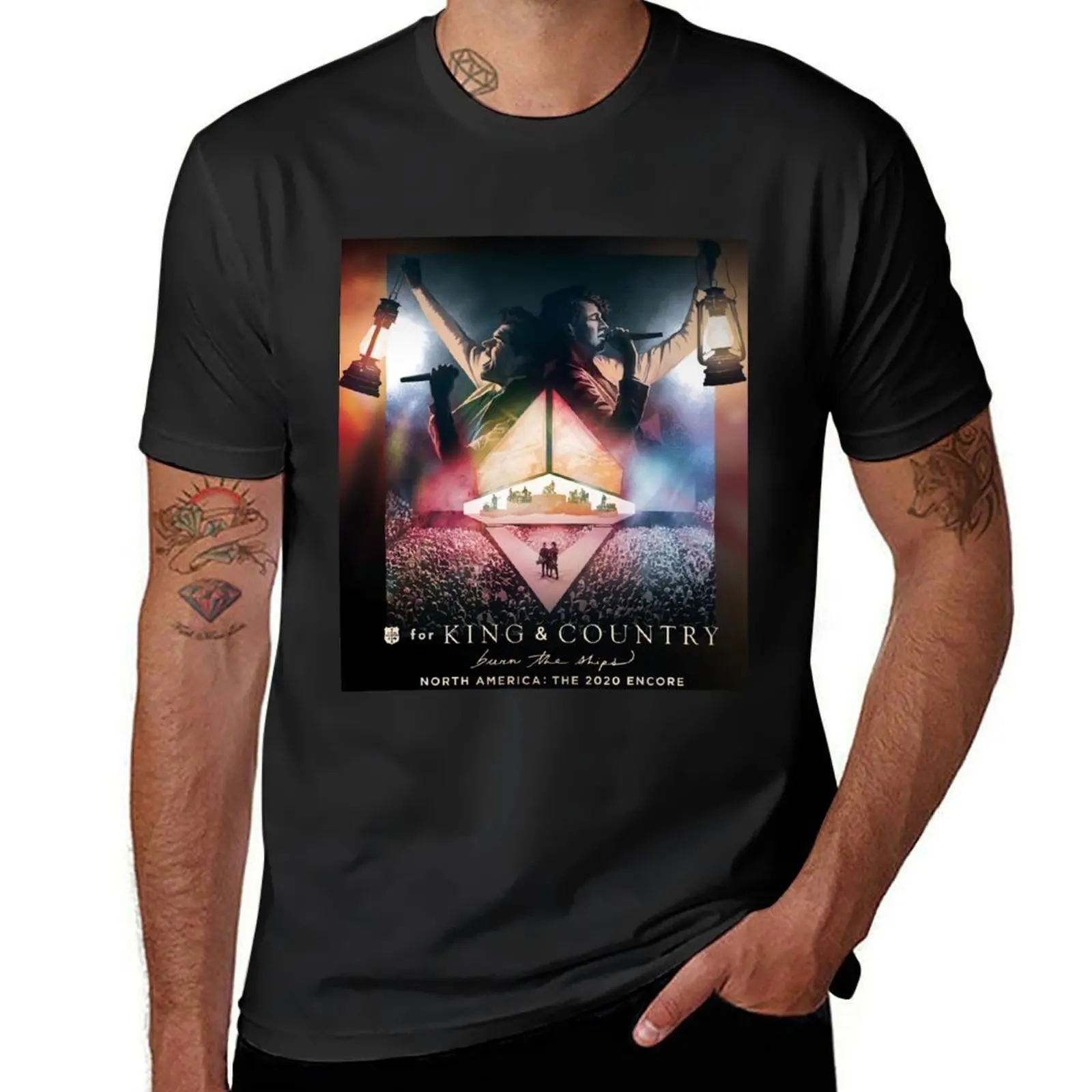 

FOR THE KING & COUNTRY BURN THE SHIPS TOUR T-Shirt tees anime clothes customizeds Men's cotton t-shirt