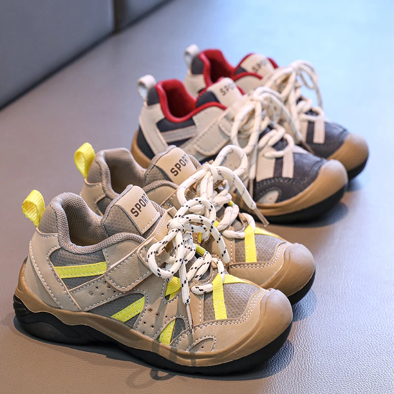 

Kids Shoes for Boy 2025 New School Children Fashion Causal Girls Sports Shoes Mesh Patchwork Toddlers Running Sneakers Hook Loop