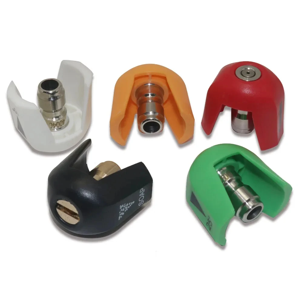 1 Pcs High pressure car wash water gun head five color cleaning machine nozzle quick connector 1/4 quick plug nozzle leather