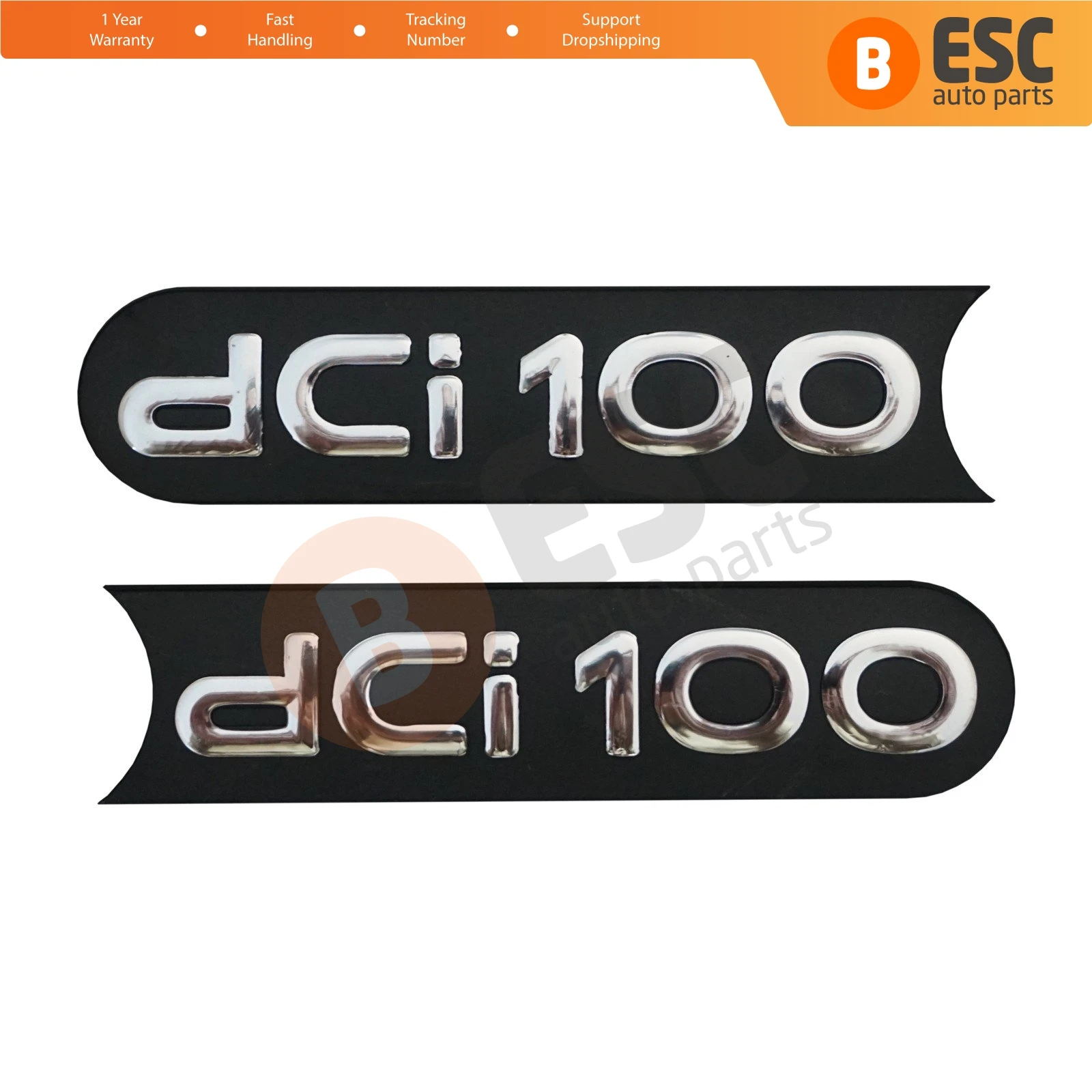 ESC Auto Parts ESP567 2 Pieces Black dci 100 Badge Monogram Emblem for Renault Master Fast Shipment Ship From Turkey