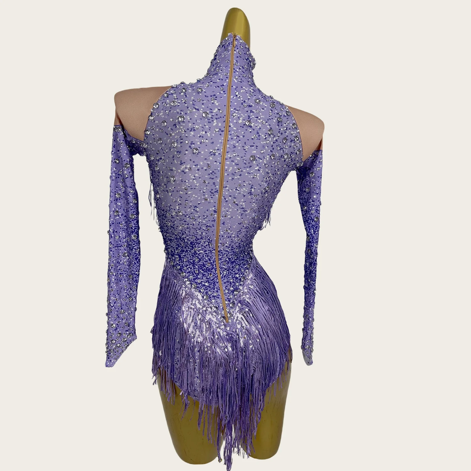 Latiao Sparkly Rhinestone Tassel Bodysuit Ladies Latin Dance Team Stage Costume Dance Performance Show Wear Night Party Outfit