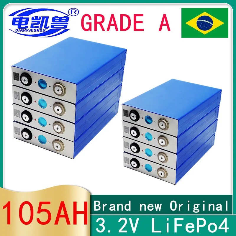 

GRADE A new Original 3.2V 105Ah 100ah LiFePO4 battery DIY12V 24V motorcycle electric vehicle solar inverter marine battery