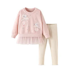 Metri da salto Felpe + Leggings Set di abbigliamento per bambini per l'autunno inverno 2 pezzi Completi per bambini Set di topi Outfit