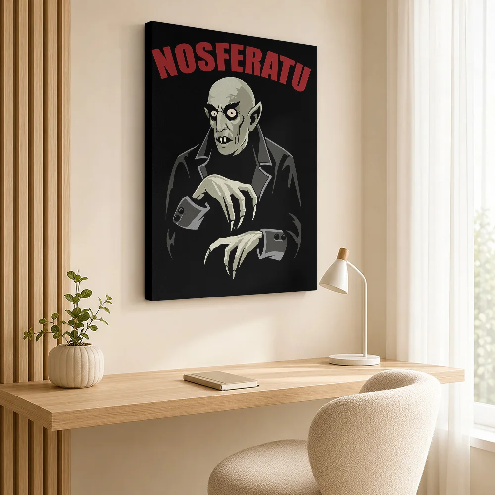 Nosferatu Vampire Illustration Canvas Painting Poster Customized Photo Gothic Horror Wall Art for Game Room Home Theater Decor
