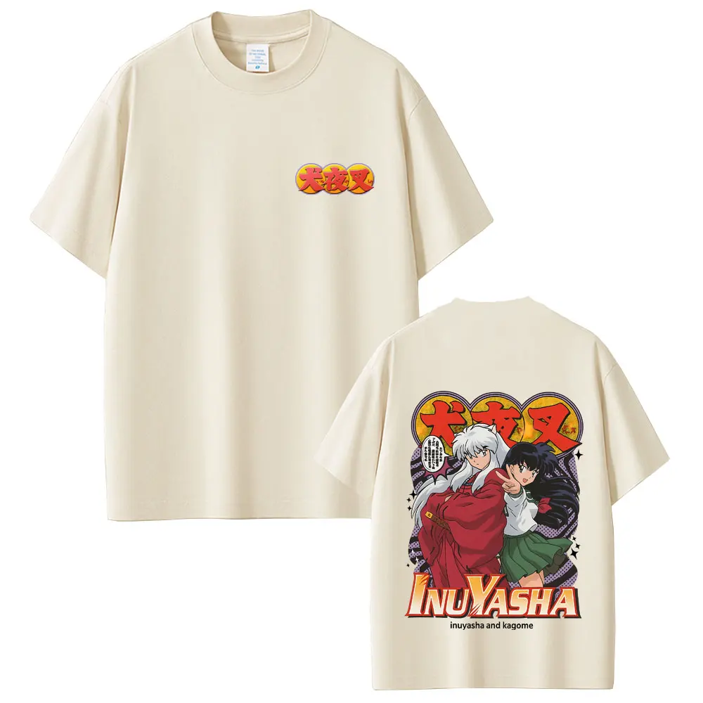 Anime Inuyasha Higurashi Kagome Graphic T-shirt Men Women Cartoon Oversized Streetwear Male Casual Fashion Vintage T Shirts Tops