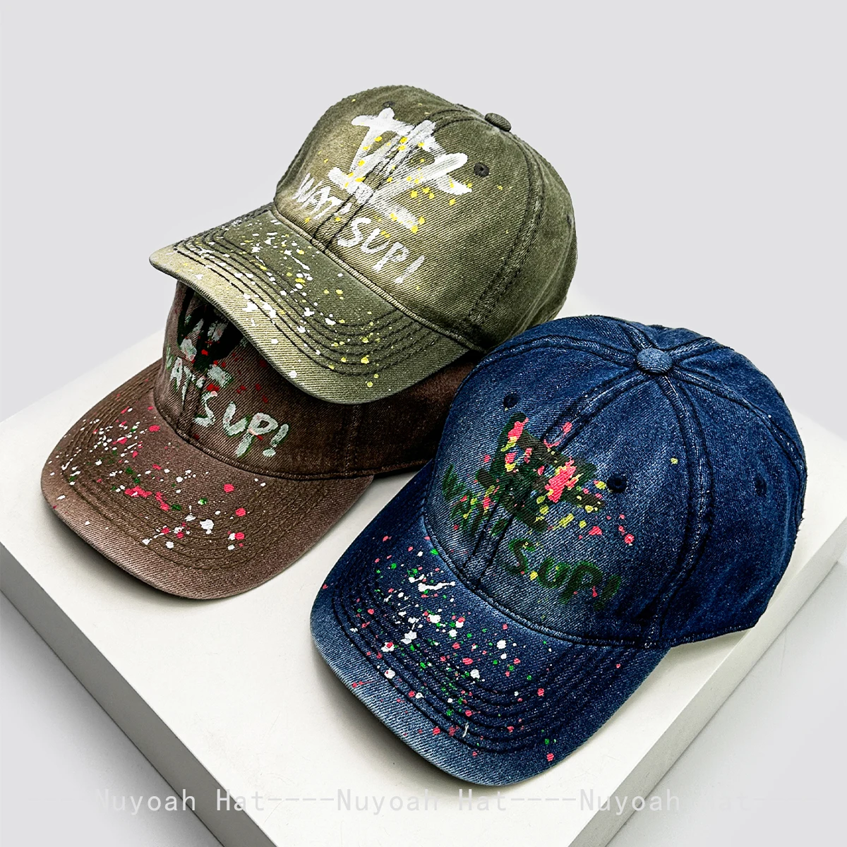 

New Men Women Bandhnu hand-drawn Colored Letters Baseball Hats Sunshade Graffiti Versatile Personal Peaked Caps Fashion Outdoor