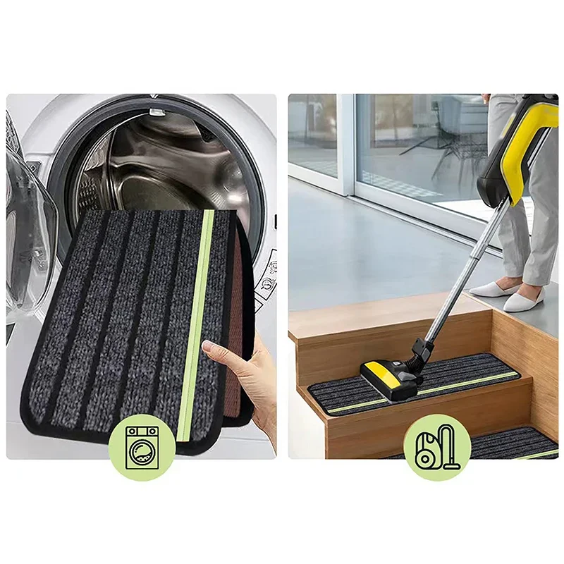 Set RV Carpet Step Mat, Dustproof and Non-slip Campervan Door Mats with Reflective Strips