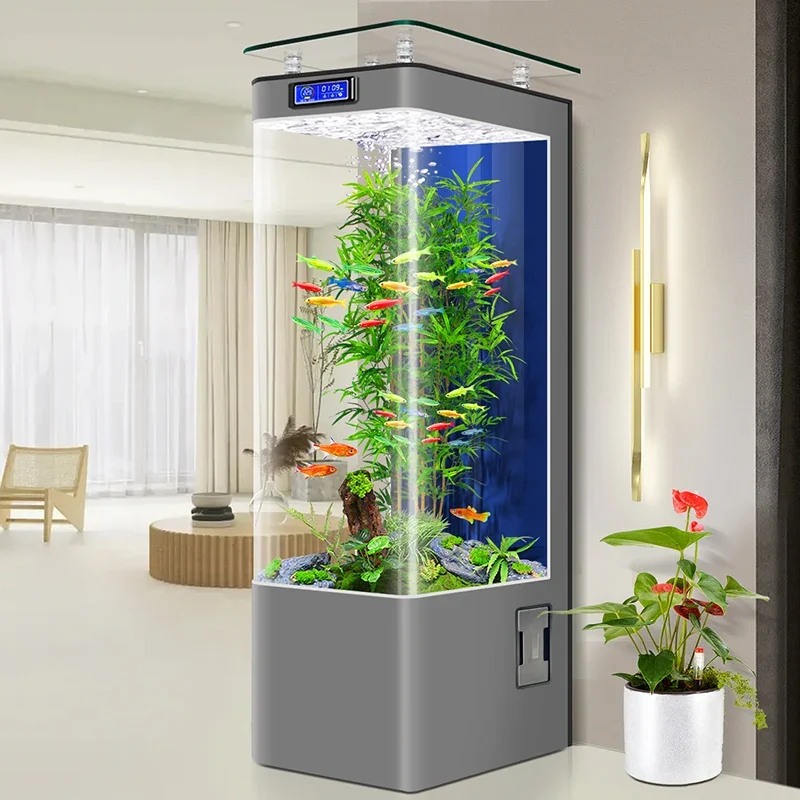 

A- Straight Curved Integrated Fish Tank TV Cabinet Vertical Small and Medium-Sized Floor Intelligent Aquarium