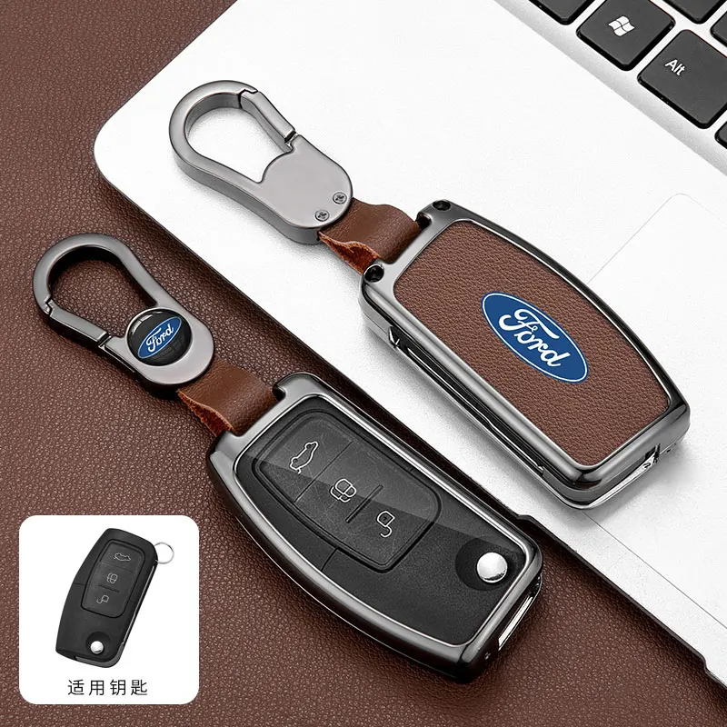 Zinc Alloy Car Key Cover Case Shell For Ford Focus 2 3 Ecosport C-Max S-Max Ka Mondeo Kuga Galaxy Fiesta Keychain Accessories