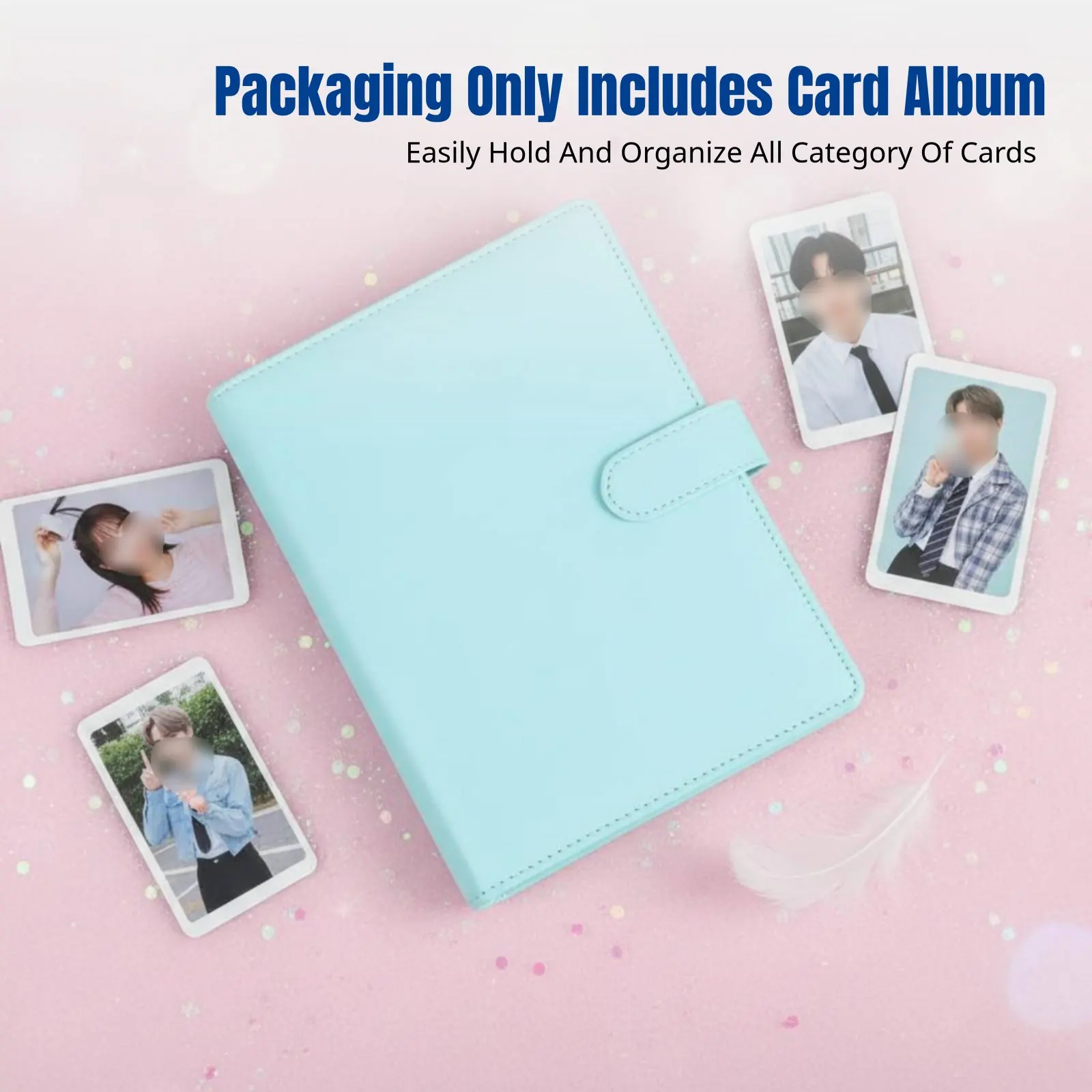 PU Leather Card Binder, A5 Binder, Solid Color, High Capacity, Photo Card Organizer, Minimalist, Multi-Color, Removable Pages,