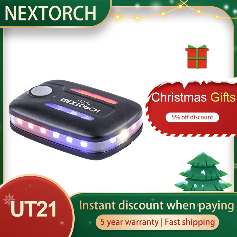 NEXTORCH UT21 Shoulder Light Gravity Sensing Police Shoulder Lights Red Blue Led 360° Rotation Warning Safety Lamp Police patrol