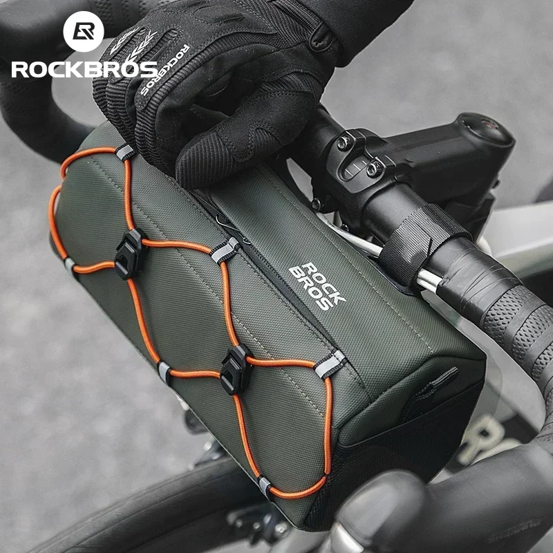 ROCKBROS Torba na kierownicę rowerową 2,2 l Wielofunkcyjna torba rowerowa Mtb na rower szosowy Regulowana torba na ramię Pakiet rowerowy 3D Design
