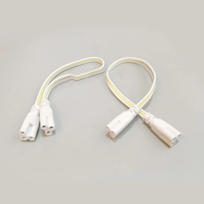 10PCS European Standard Double-Ended Power Cord T5/T8 LED Tube 3Pin Series Connector Cable Wire