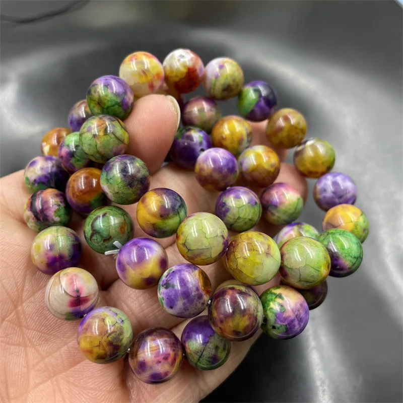 

10mm vintage colored dragon patterned agate round bead jade bracelet bangle bangles for women fashionable temperament Travel