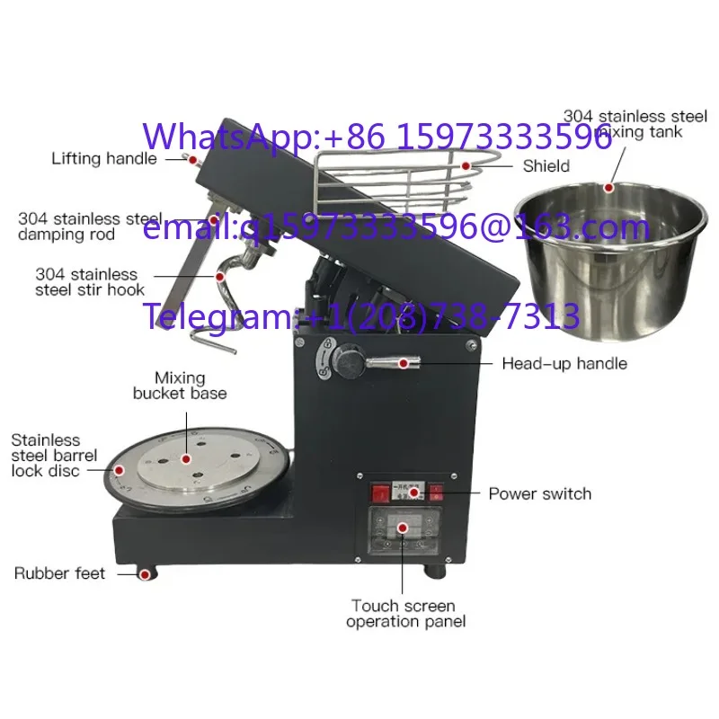 High Quality Spiral Dough Mixer with Adjustable Touch Smart Panel, Lightweight and Easy to Remove Bowl Spiral Dough Mixer