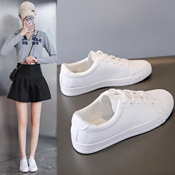 Women Sneakers Breathable Students Casual Sports Shoes Girl Flat Leather Pu White Shoes Woman Vulcanize Shoes