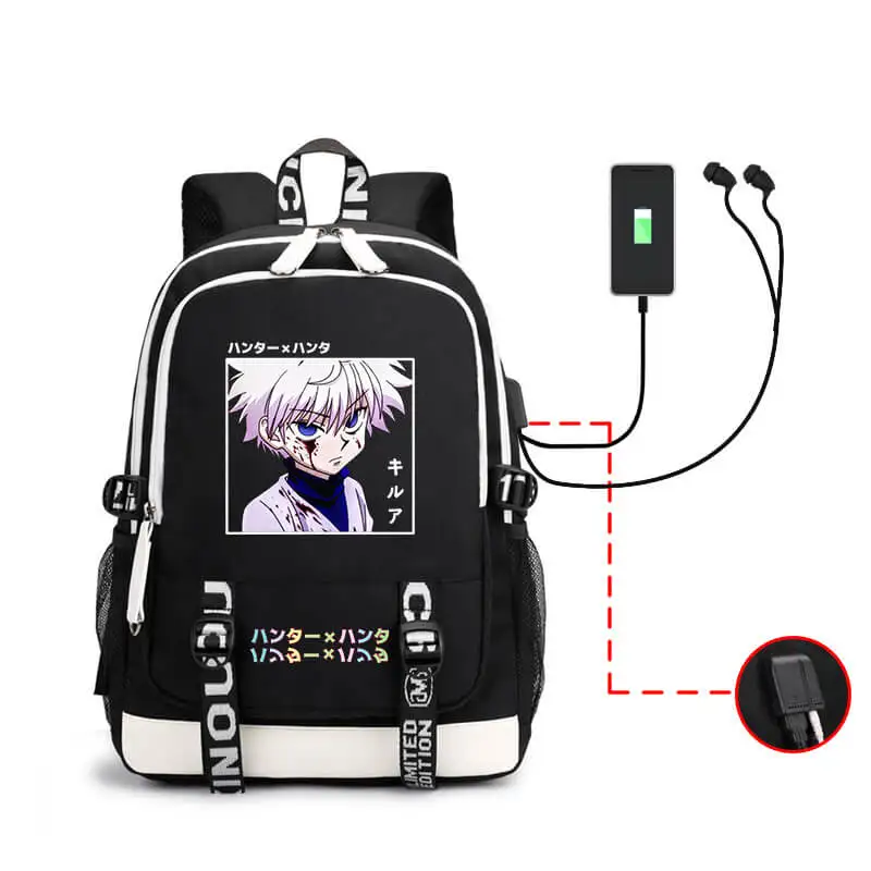 ハンター × ハンターバックパック原宿アニメプリント大容量ランドセルティーンエイジャーのための学生旅行バックパック