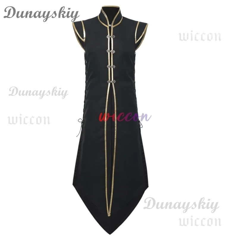 Chaleco vikingo Medieval para hombre, chaqueta Vintage sin mangas, abrigo largo de caballero, chaleco renacentista negro, verde y rojo, traje