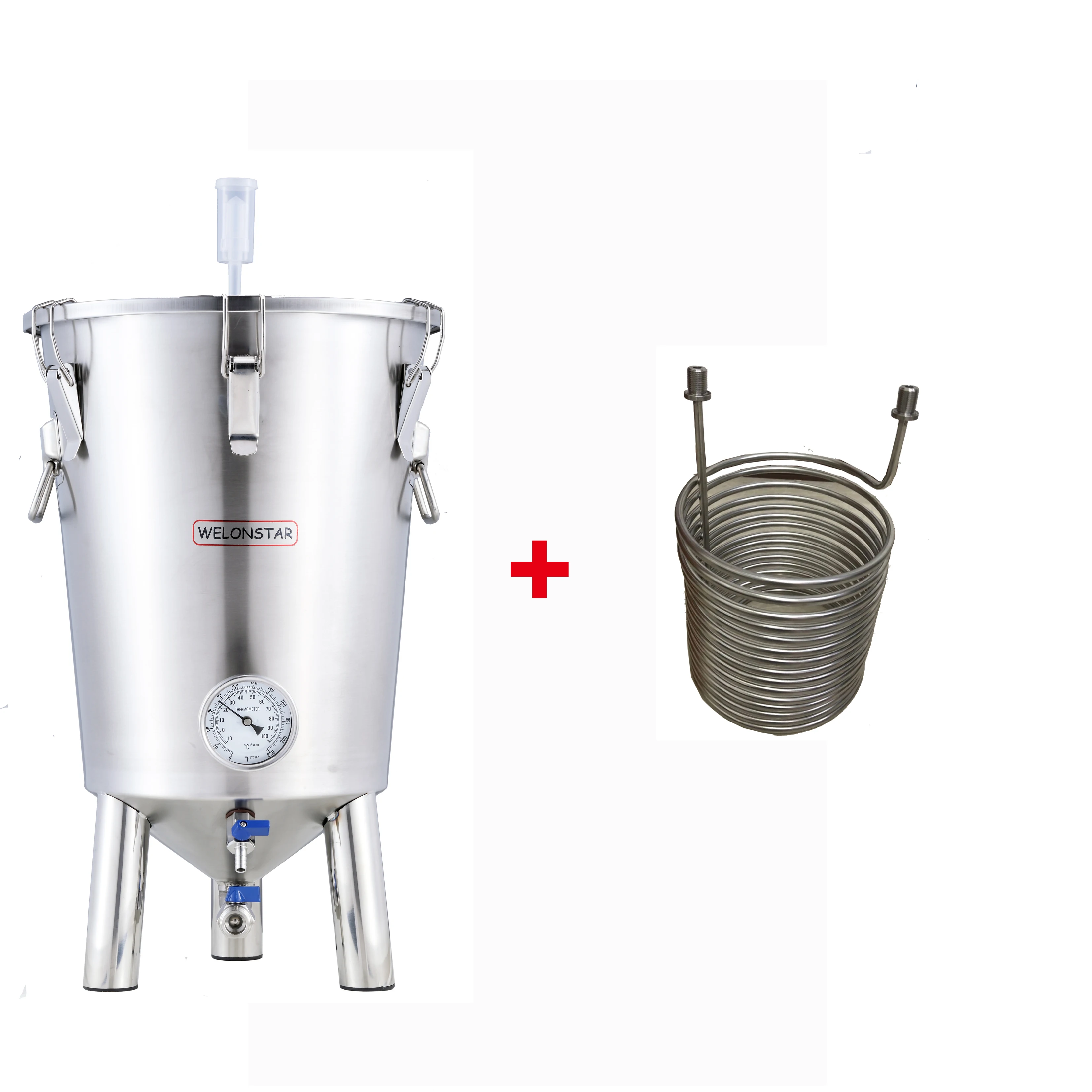 Home brewing Fermenation tank Conical Fermenter fBrewery stainless steel tank 65 liters with chiller