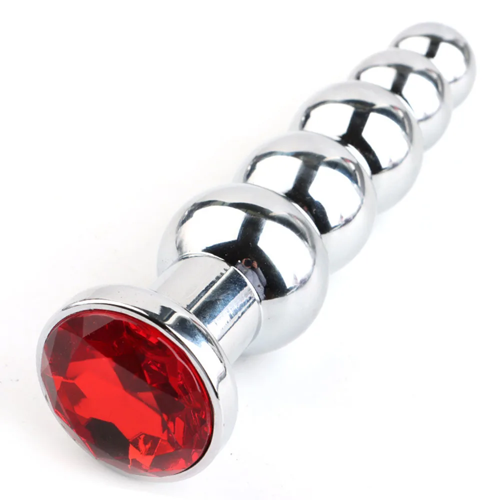 الفولاذ المقاوم للصدأ تدليك البروستاتا بعقب المكونات الثقيلة الشرج الخرز مع 5 كرات الجنس لعب للرجال/النساء/مثلي الجنس المعادن الشرج المقابس لعبة الكبار