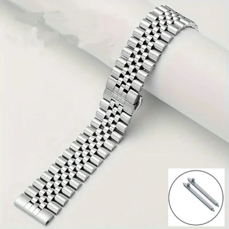 304l pulseira de relógio de aço inoxidável sólido metal dobrável borboleta fivela de relógio 18mm 20mm liberação rápida pulseira de relógio à prova dwaterproof água