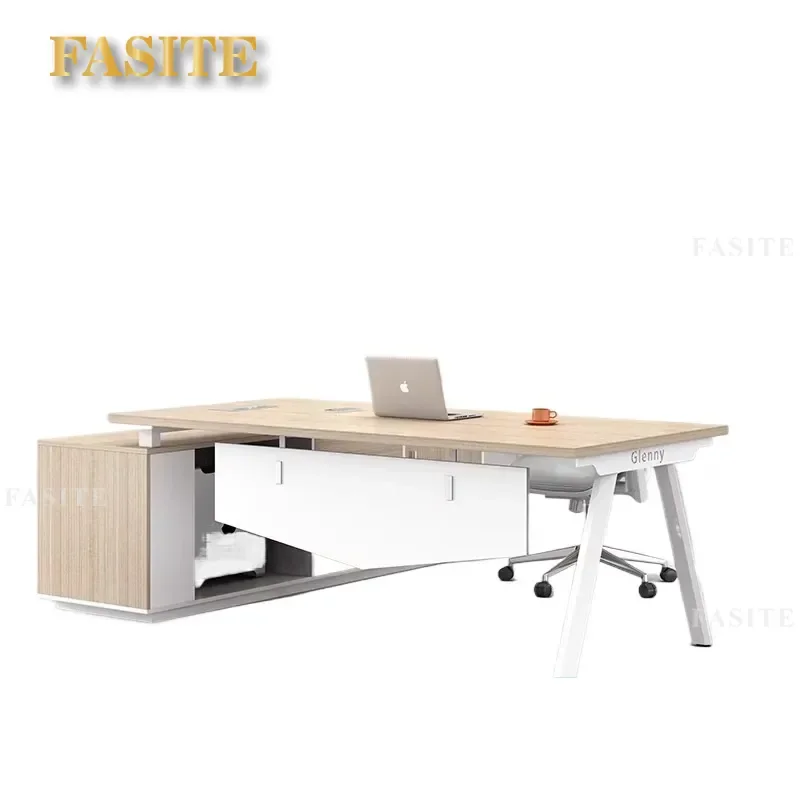 For Office Large Executive Desk Modern Simple Boss Table Single Manager Workstation with Chairs for Home Business Use