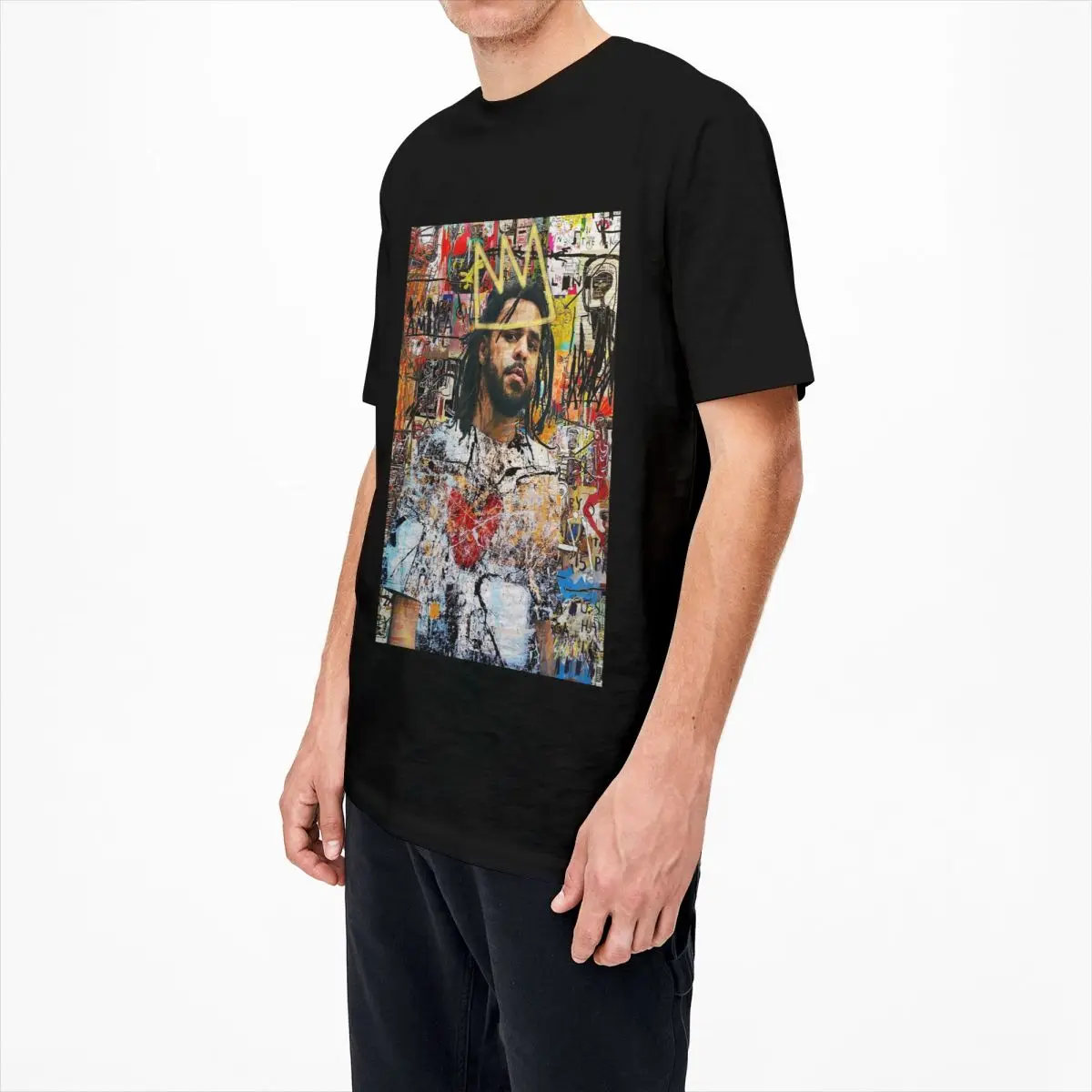 Men's J Cole Portrait T Shirts Singer Album Cotton Clothes Street Style Short Sleeves T-Shirt O-Neck Casual Tee Shirt Large Size