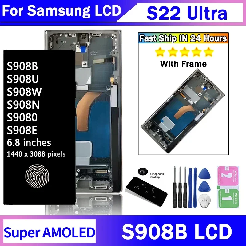 OLED Quality Small Size For Samsung S22 Ultra S22Ultra 5G SM-S908B  SM-S908U LCD Display Touch Screen Digitizer Assembly