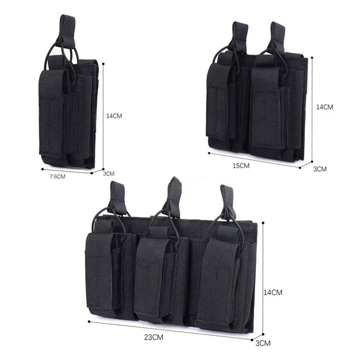 Molle Magazine Pouch Holder Open Top Single Double Triple Rifle Pistol Mag Carrier for M4 M16 AK AR Glock M1911 9mm