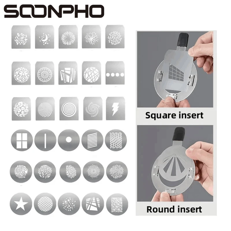 SOONPHO Conical Snoots Graphic Cards for OT1 OT1PRO Projection Film  DIY Shape Insert Photography Background Match Godox Lights