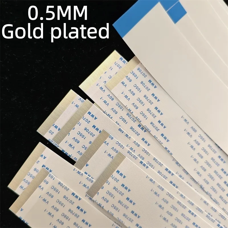 Gold Plated FFC FPC Flat Flexible Ribbon Cable 0.5mm Pitch 10P 12P 16P 20P 24P 30P 40P 50P 60P 68P 80Pin A Type Extension Wire
