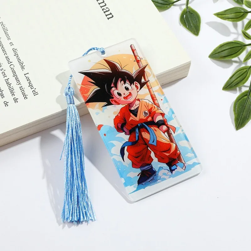 Segnalibro personaggio dei cartoni animati Dragon Ball con nappe, segnalibro Wukong e Super Saiyan per i fan, accessori per la lettura a tema dei cartoni animati.