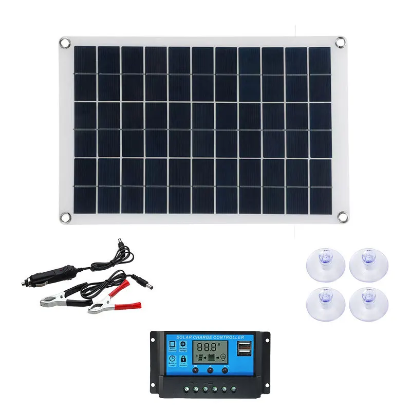 100W DC 12V Solar Panel Kit With 60A Controller USB Solar Power Charger Battery for Power Bank Camping Car Boat RV Solar Plate