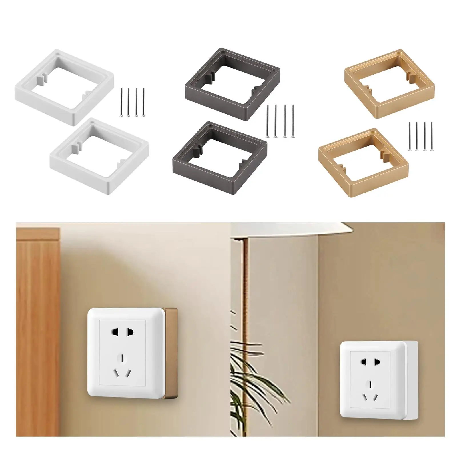 

2x Socket Frame Plate Spacers 20mm Single Gang Box Extender Square Switche Accessory for Home Kitchen Living Room School Bedroom