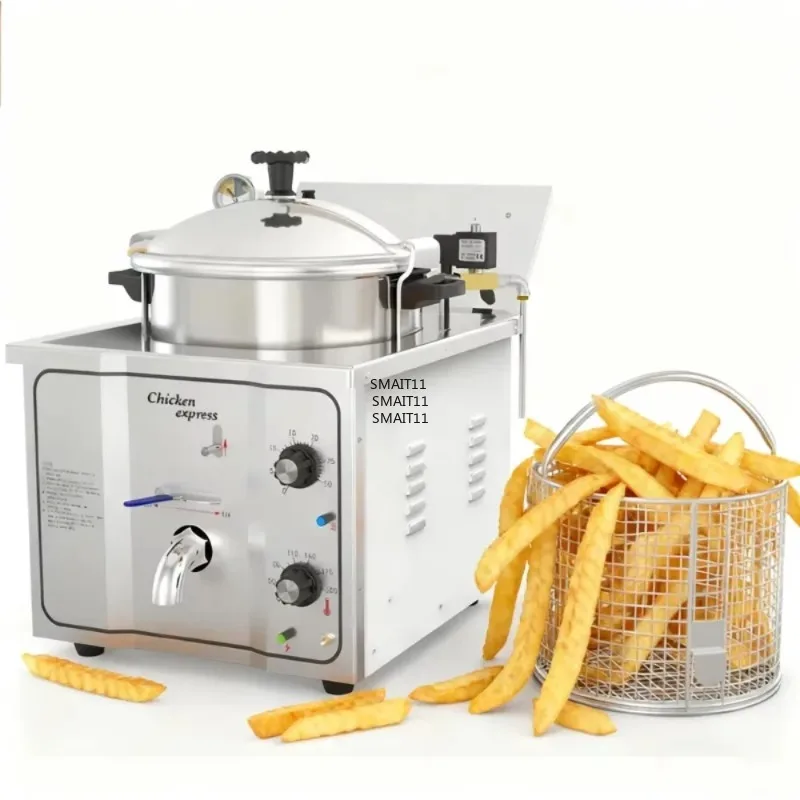 Commercial Pressure Fryer Broasted Fried Chicken Machine, Fast Food Kitchen Equipment