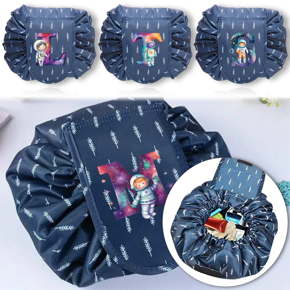 

Makeup Pouch Cosmetic Bags Travelneedments Organizer Bags Makeup Brush Storage Bag Folding Wash Bag Astronaut Letter Printing