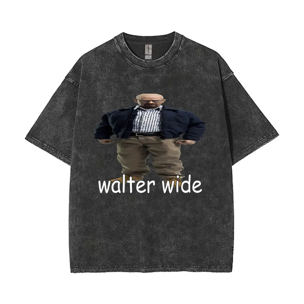 Washed Vintage Tv Show Breaking Bad Heisenberg Walter Wide Funny Meme T-shirt Better Call Saul Print Tshirt Men Casual T Shirts