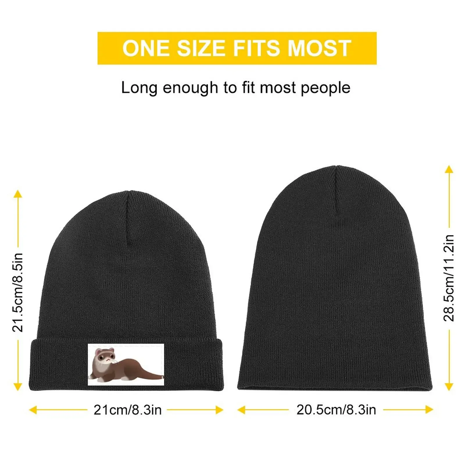 Ferret - bright Knitted Cap Thermal Visor Sports Cap fishing hat Luxury Brand Golf Wear Men Women's