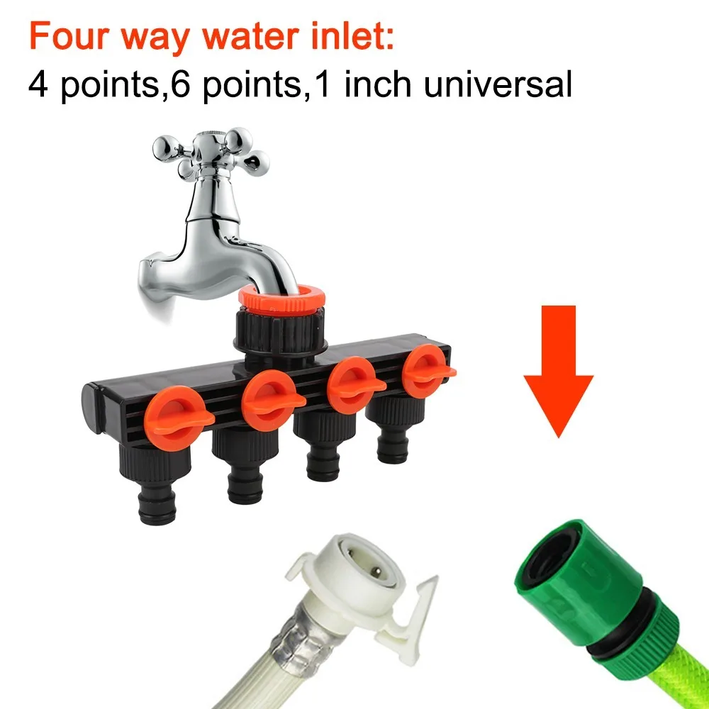 

One in Four Valve Splitter Nipple Connector Multi-function 4 Way Hose Splitters Garden Accessories Water Pipe Hose