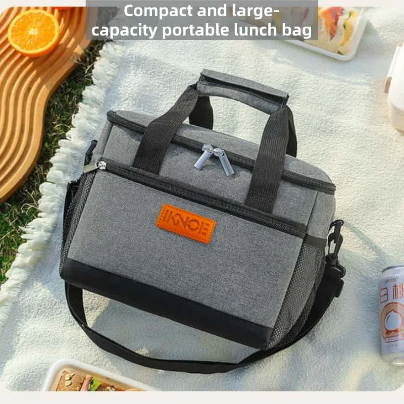 Bolsa térmica para el almuerzo, bolsa para el almuerzo de gran capacidad, bolsa térmica para picnic, bolsa con aislamiento térmico, bolsa impermeable, cómoda y duradera