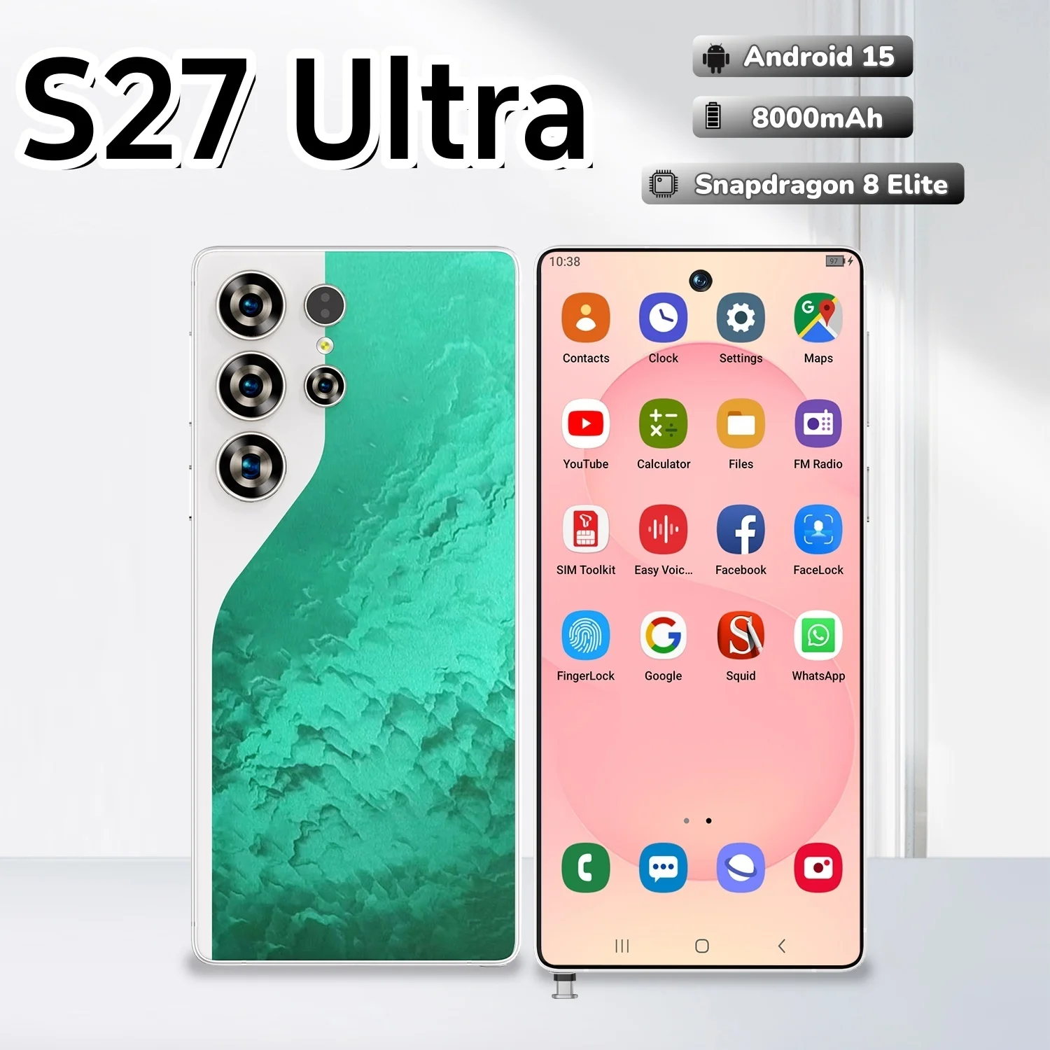 

HOT S27 Ultra NEW 7.3HD Global Edition Original Smart Dual Card 7800mAh Battery Facial Recognition Function