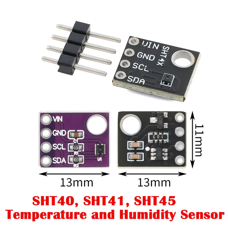 High-Precision SHT40, SHT41, SHT45 Temperature and Humidity Sensor Module for IoT, HVAC, and Environmental Monitoring