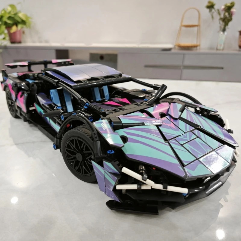 1280pcs Technical Building Blocks Car MOC Toys Adult Collectible Cars Set to 1:14 Scale Sports Car Model Children Birthday Gifts