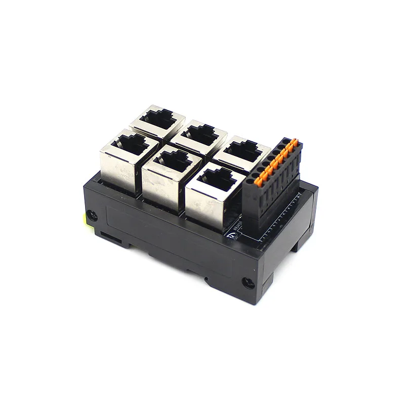 RJ45 Network Port Terminal Block Cable to 8pin 6 hole Hub Switch Serial Signal Converter RS232 RS485 RS422