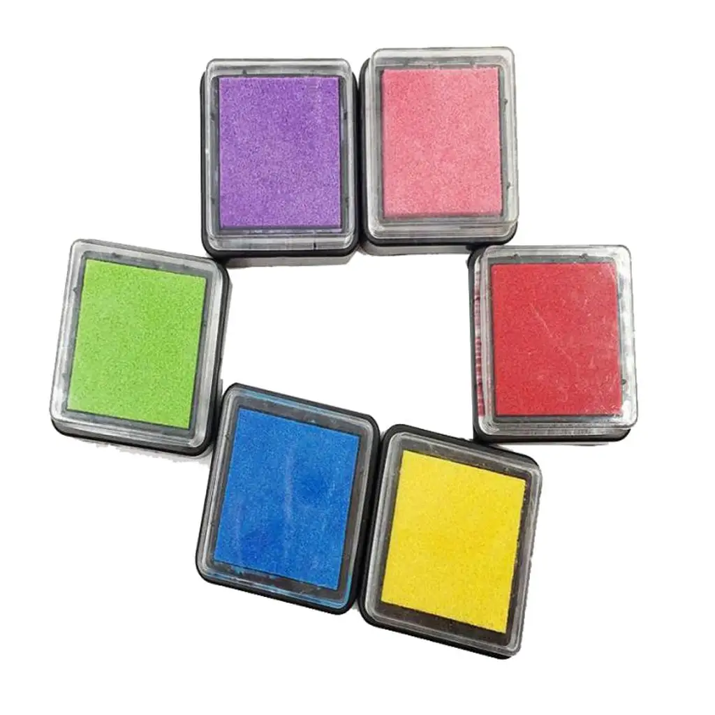 6 Colors Ink Pad Stamps Partner DIY Color, Washable Finger Ink Pad for Kids