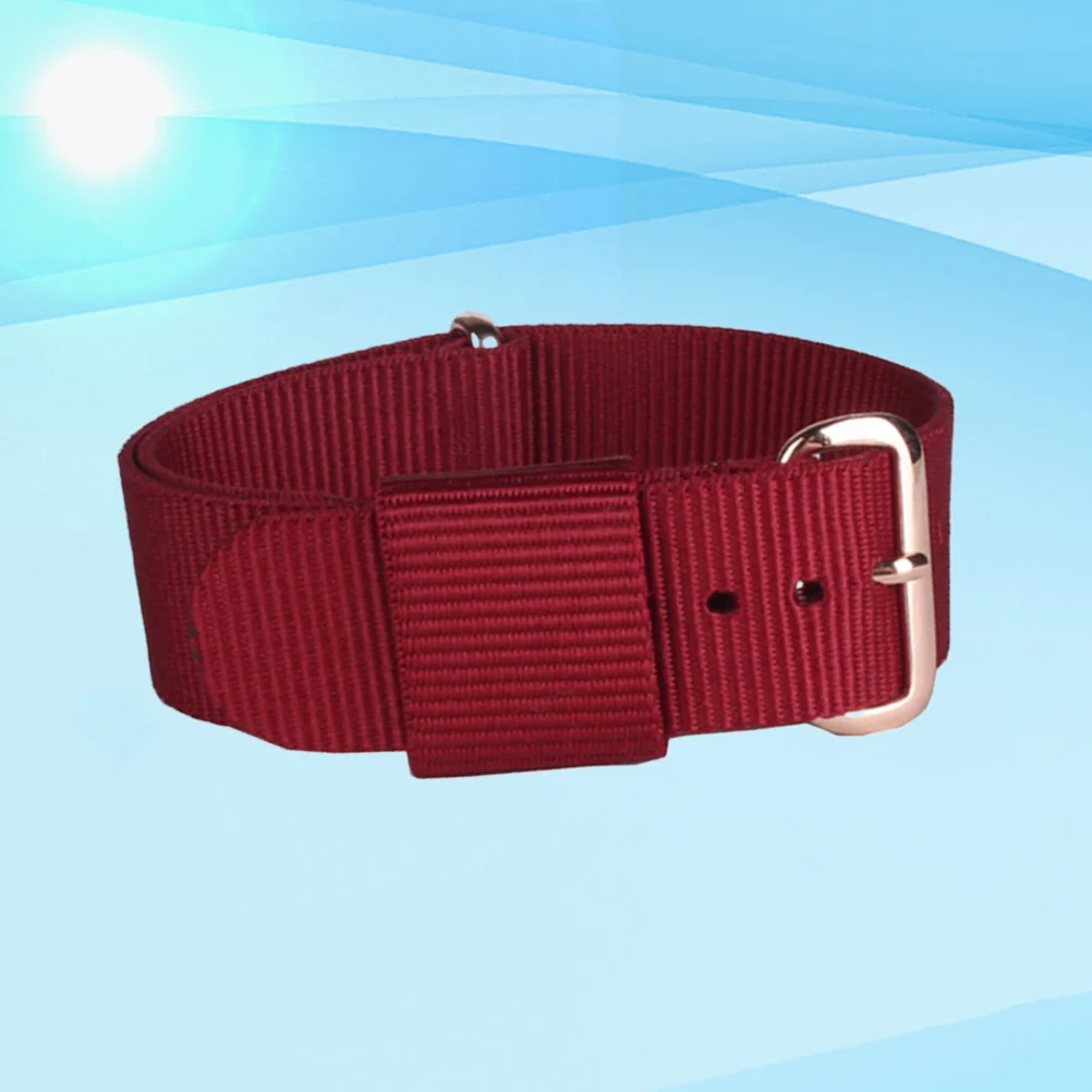 

20Mm Wine Red Nylon Watch Strap Rose Gold Buckle Stylish Secure Fit Replacement Band Easy Adjust Comfortable Wear Fashion Simple