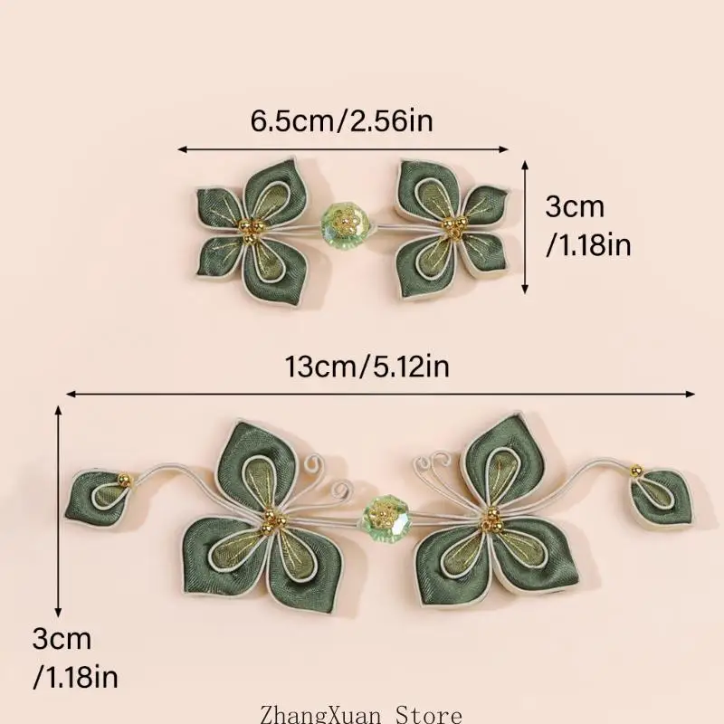 Blumen-Schmetterlings-Knoten-Knopfverschluss für Cheongsam Traditionelles Kleidungsstück Nähen 3XUF – Detail 6