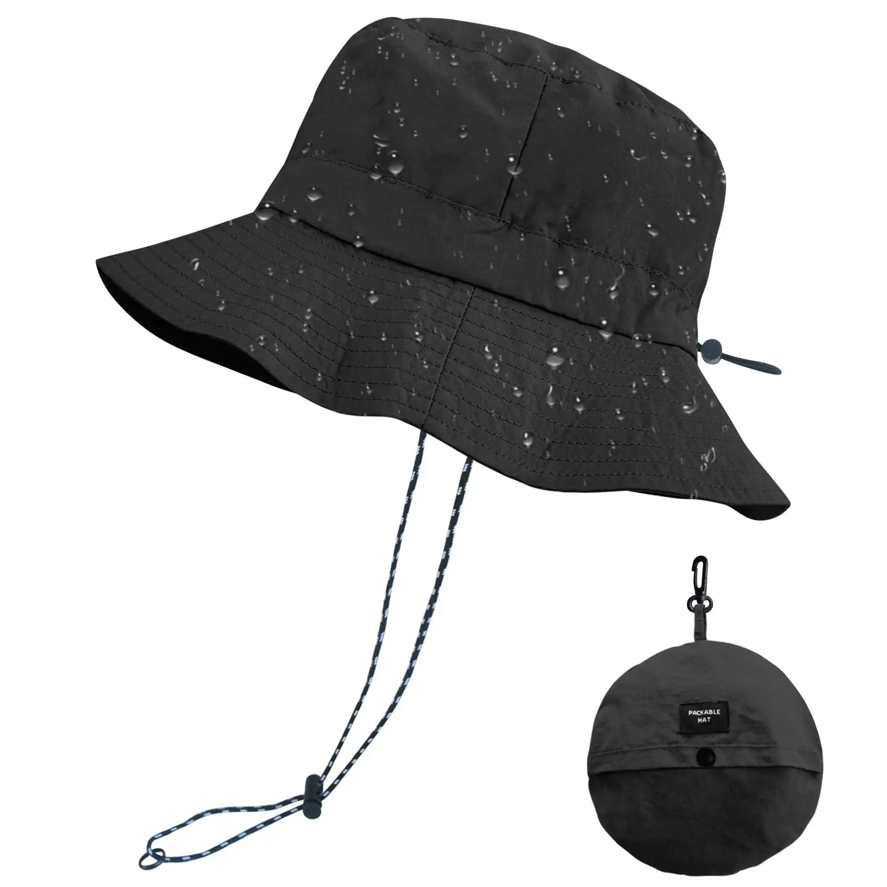 

Waterproof Bucket Hat for Women Men Rain Hat Wide Brim Packable Sun Hat UV Protection Summer Beach Fishing Hiking Safari Hat