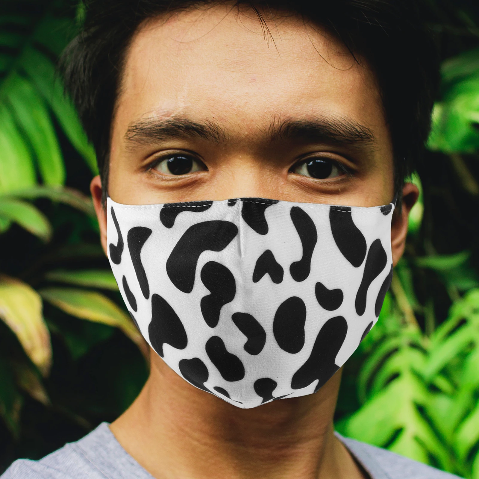 

Cow Pattern Cotton Face Mask Breathable Dust Proof Mouth Cover Fashionable Masks For Adult Protection Against Pollen