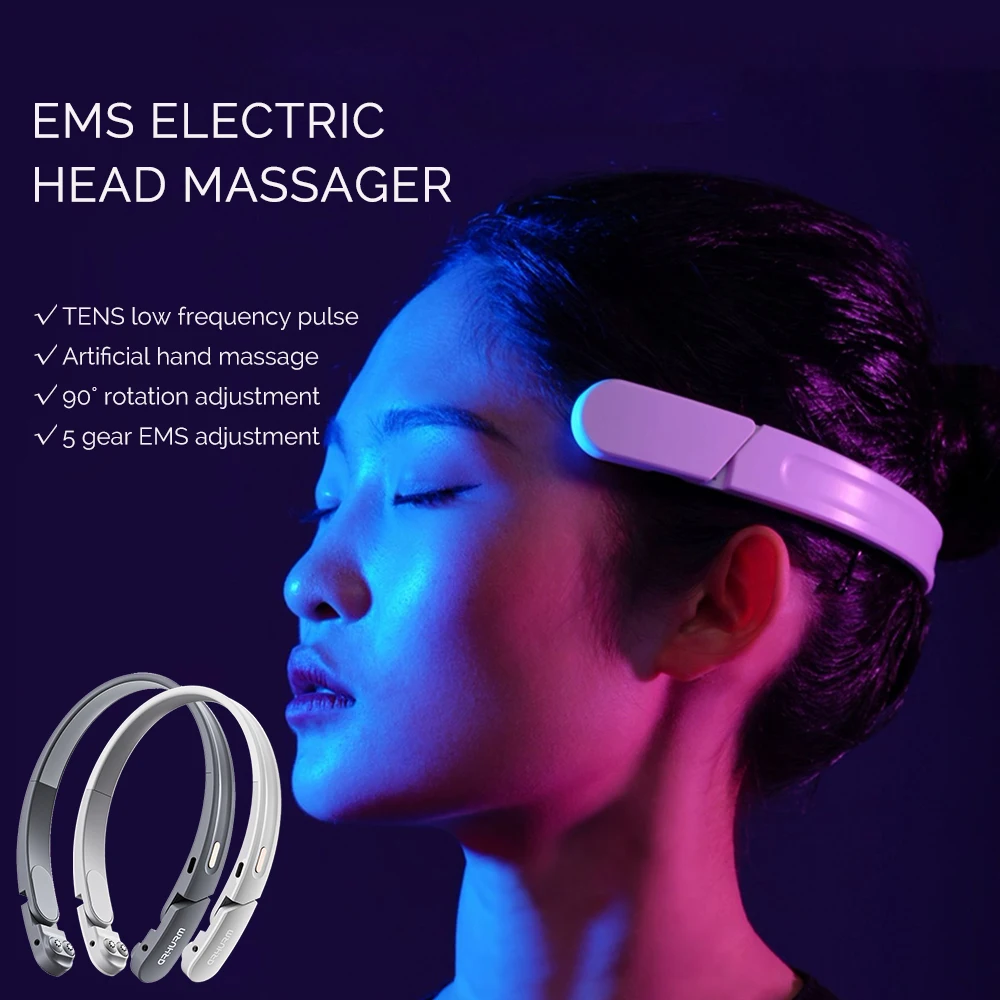 Electric Head Massager 5 Gear EMS Pulse Massage Relaxation Stress Sleep Aid Device Insomnia Head masajeador Used In Study Work